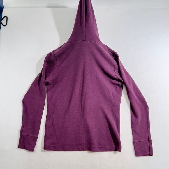 Waffle Weave Hoodie LAT Woman's M Purple w/ Butterfly Print On Front - Picture 4 of 10